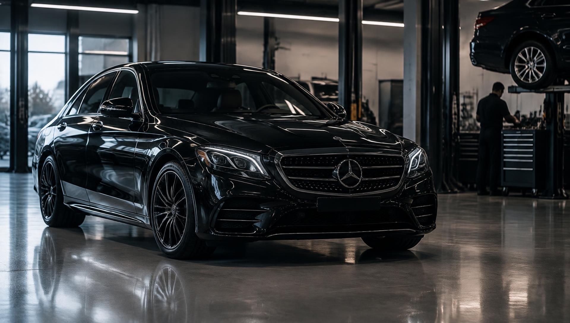 Mercedes-Benz in the service bay
